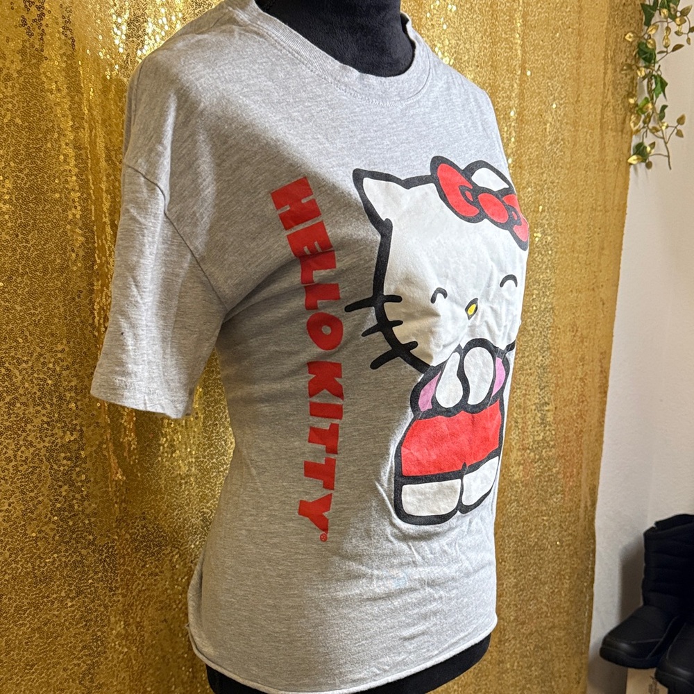 Hello Kitty Gray Tee with Red Accents - Picture 2 of 7